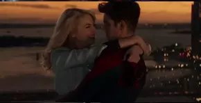 The kiss scene on the bridge.